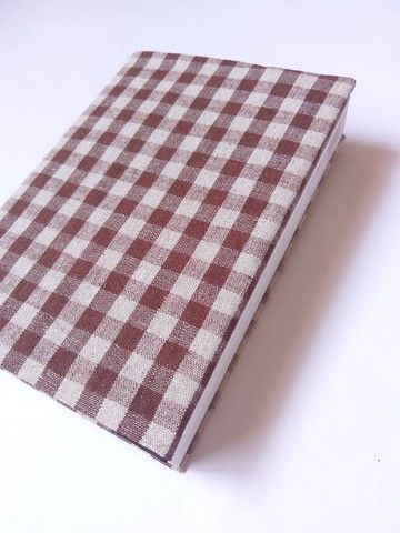 A5尺寸布書衣 咖啡格紋