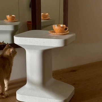 GYRO 邊桌凳 MAP Stoo 消坡塊椅凳 米白色