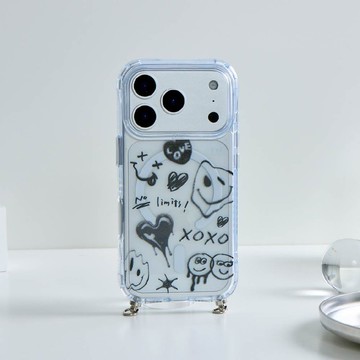 不規則塗鴉冰川抗黃防摔MagSafe iPhone繩掛手機殼