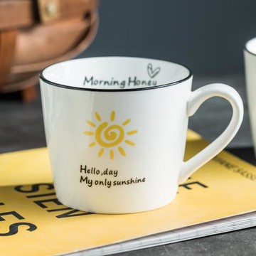 創意陶瓷大容量馬克杯早餐杯甜品杯個性北歐家用可微波卡通牛奶杯
