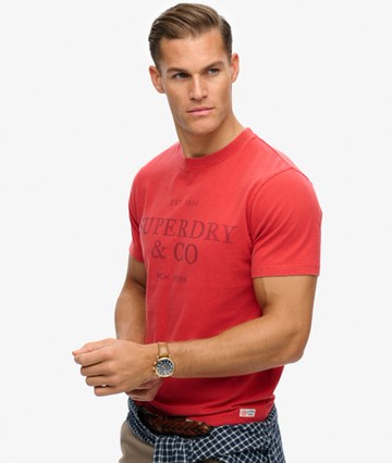 Superdry Men's 1954 Company Relaxed T-shirt Red Size: L