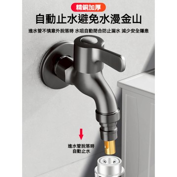 【漢斯衛浴】洗衣機龍頭 全銅龍頭 洗衣機止水閥 單冷水龍頭 自動止水閥 入墻式水龍頭 浴室水龍頭 洗衣機專用水龍頭