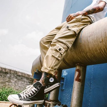 美式懷舊工裝褲男女潮牌余文樂寬松闊腿褲ins超火休閑褲ulzzang褲