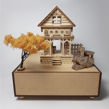 DIY集集車站旋轉音樂盒