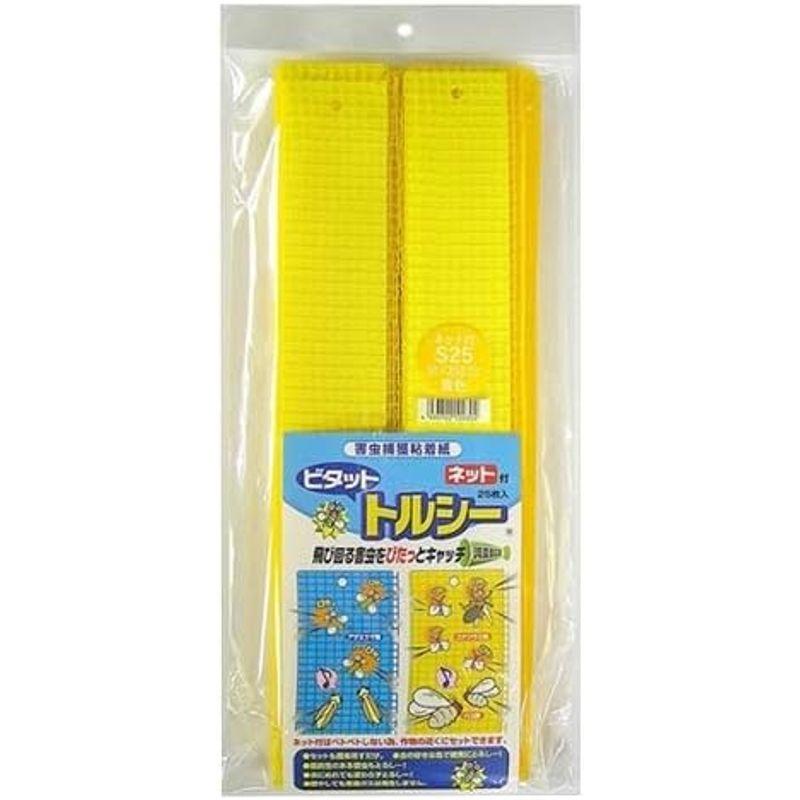 一色本店 害虫捕獲粘着紙 トルシー ネット付 S 黄色 50X350mm 25枚入り （まとめ買い6個セット）