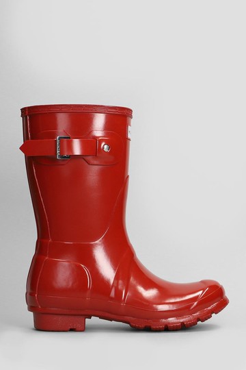 Hunter Original Short Gloss Low Heels Boots