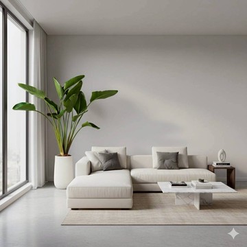 高挑天堂鳥水泥盆栽 高款 直條紋湛白高盆 落地盆栽禮 北歐風