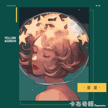diy數字油畫手工填色油彩畫涂色客廳臥室裝飾畫手繪油畫藝術掛畫 開發票