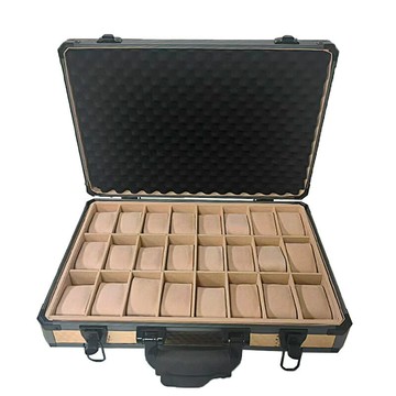 24位大容量手表盒便攜鋁箱帶鎖手表鋁合金箱旅行收納手表包裝盒【宜家良品百貨】