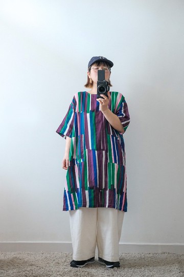 彩色大筆刷長洋裝