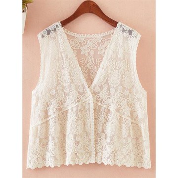 夏季馬甲女薄款外穿上衣百搭馬夾小坎肩短款蕾絲背心外套外搭開衫