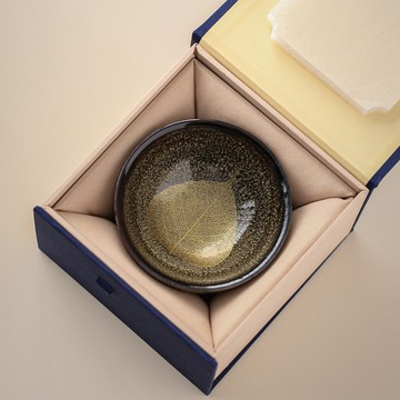 窯變樹葉杯建盞茶杯陶瓷杯功夫主人杯楓葉杯送長輩老外客戶人禮物