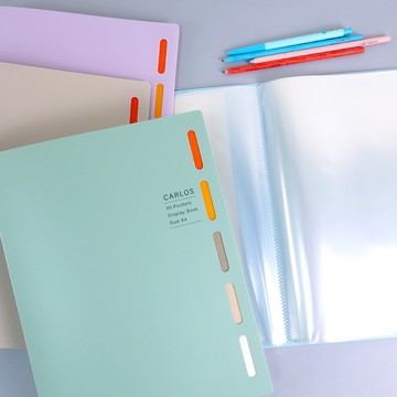 Chuyu A4/13K PP資料本-內袋加厚40張/資料夾/資料簿/定頁文件夾