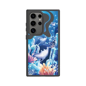Galaxy S24 Ultra SolidSuit 黑 - Ocean Collection: Let's Sea 海洋系列：一路向海 - 海底花花世界（魟魚）
