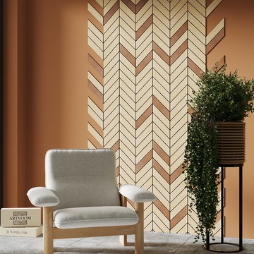 3D 牆板 V 型箭頭木板人字牆木牆藝術