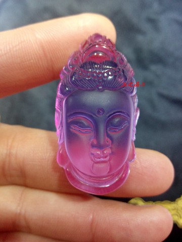 天然紫水晶觀音頭吊墜