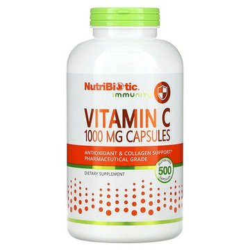 NutriBiotic, 機體抵抗，維生素 C，1,000 毫克，500 粒膠囊