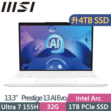 MSI Prestige 13 AI Evo A1MG-210TW(Ultra 7 155H/32G/4TB/13.3吋OLED/W11P)特仕
