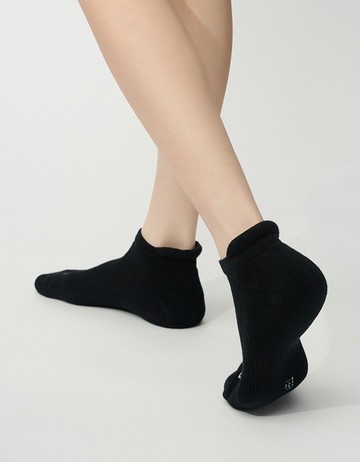 素色美學氣墊防磨船短襪