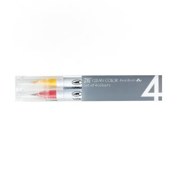 【Kuretake 吳竹】ZIG 彩繪毛筆 4色套組 /組 RB-6000AT-4VC(日本品牌)