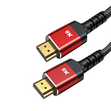 魔宙 HDMI2.1 8K 60Hz劇院級銅纜編織線紅色 24K鍍金接口  3m  1條