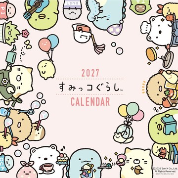 【預購】角落生物 すみっコぐらし 2027年正方形壁掛型月曆 掛曆【東京卡通漫畫專賣店】