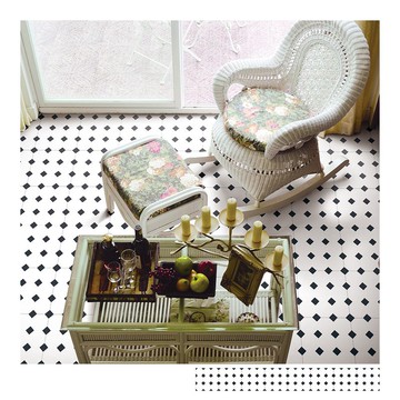 復古花磚壁貼 M款 歐風自黏壁紙 瓷磚牆貼 磁磚貼紙 踢腳線 防水