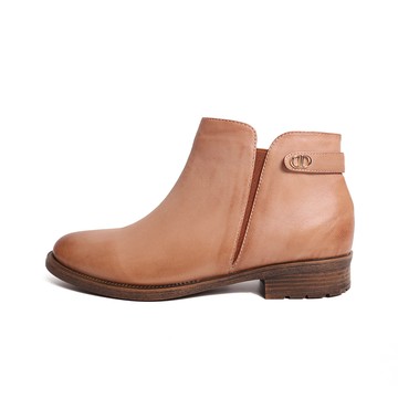 KOKKO氣質釋放顯瘦綿羊皮短靴咖啡色