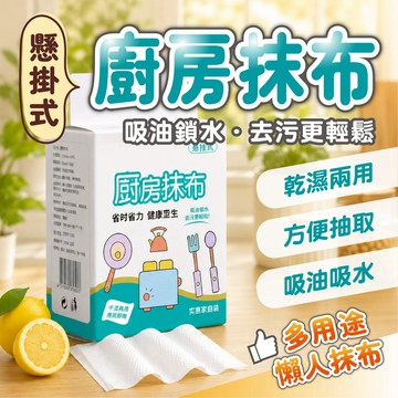 【懸掛式廚房抹布】抽取式懶人抹布 乾濕兩用洗碗布 一次性洗碗布 廚房紙巾 加厚吸水吸油 拋棄式抹布 抹布 萬用清潔巾