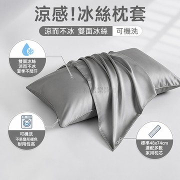 台灣出貨 冰絲枕套 涼爽親膚 夏季適用 家用枕頭套 48x74cm 單隻對裝可選 枕芯保護套