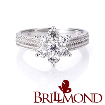 【BRILLMOND】 70分 天然鑽石 PT950鉑金 真摯 鑽戒(天然鑽石總重70分)