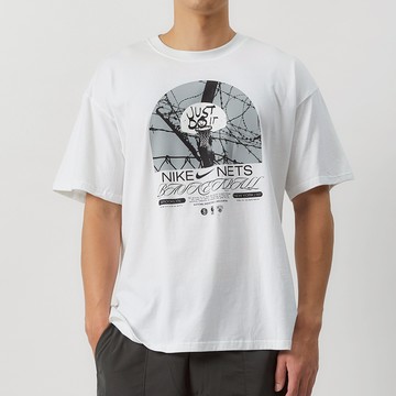 S.G NIKE Courtside DR6289-100 布魯克林籃網隊 圓領 短袖 純棉 T恤 上衣 白色 男款