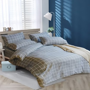 藍貓BlueCat台灣製造銀離子抗菌3.5尺單人床組-格尚人生  床包 + 兩用被套  3.5尺(105 x 186cm) + 兩用被套(180 x 210cm)