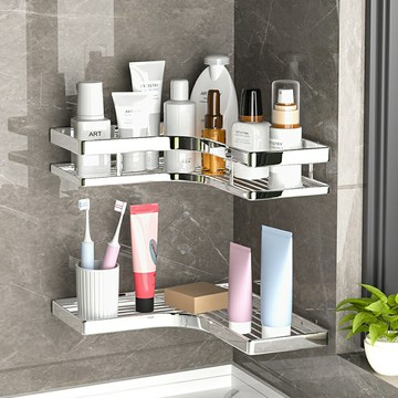 ✨台灣現貨?? 不鏽鋼防水轉角壁掛 收納置物架 角落置物架 浴室壁掛架 角落收納 浴室收納 沐浴乳 #丹丹悅生活