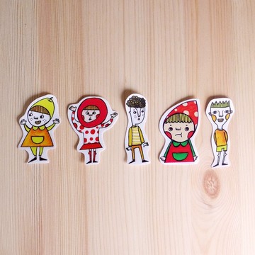 防水貼紙 色彩人物貼紙包 1包5入