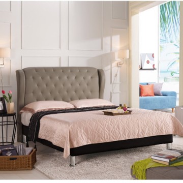 MUNA家居 多娜達6尺雙人床(駝色皮) 189X214X124cm