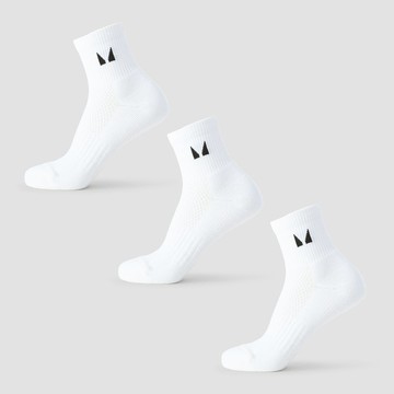 MP Running Ankle Socks (3 pack) - White - UK 9-11