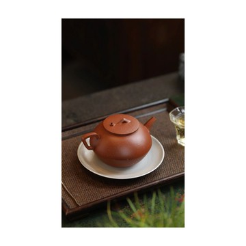 山系列 新文人器 朱泥頂峰 宜興手工大容量紫砂壺310cc