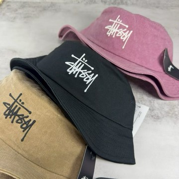 《Urban當天出貨》日線 STUSSY BUCKET 笑臉刺繡logo  情侶漁夫帽