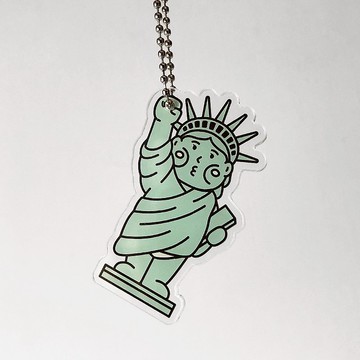 cheeky cheeky 厚面子 惡搞自由神像 快抓緊! 壓克力鑰匙圈 匙扣