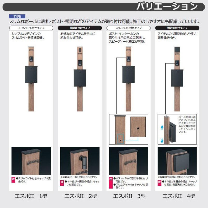 三協アルミ エスポII 2型 照明無し 機能門柱 ポスト STE型 前入れ横