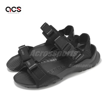 adidas 戶外涼鞋 Terrex Hydroterra 男鞋 黑 越野 魔鬼氈 郊山 愛迪達 ID4269