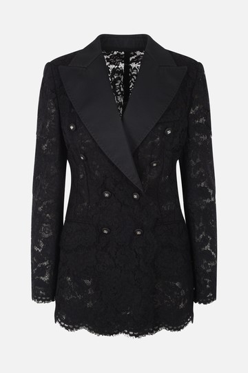 DOLCE & GABBANA double-breasted lace turlington jacket Woman