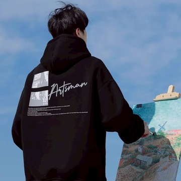 美式復古連帽加絨衛衣 男女 秋冬新款 美式 街頭 潮牌 寬鬆 帽衫 情侶 休閒 打底衫上衣（CZw716）【壹號站】