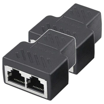 UniSync RJ45 一分二網路轉接器 三母頭 PC外殼  單一商品  2個