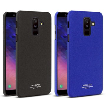 Imak SAMSUNG Galaxy A6+ 創意支架牛仔殼(磨砂藍)