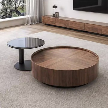 簡瀾 胡桃圓木茶几邊桌組 完美主義【S0255-S0256】