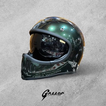 台灣製造 全罩式安全帽 M2-橄欖綠 山車帽 內附視鏡 S~2XL