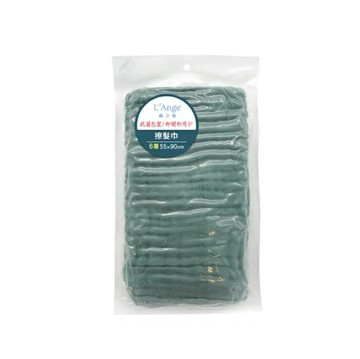 L'Ange 棉之境 6層純棉紗布擦髮巾 55x90cm (810926031213綠色) 490元