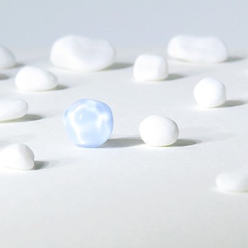 Pure系列 玻璃耳環 耳夾 單隻 不規則 透明 藍色